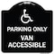 Signmission Parking Van Accessible W/ Graphic Heavy-Gauge Aluminum Architectural Sign, 18" x 18", BW-1818-23406 A-DES-BW-1818-23406 - alternate 1